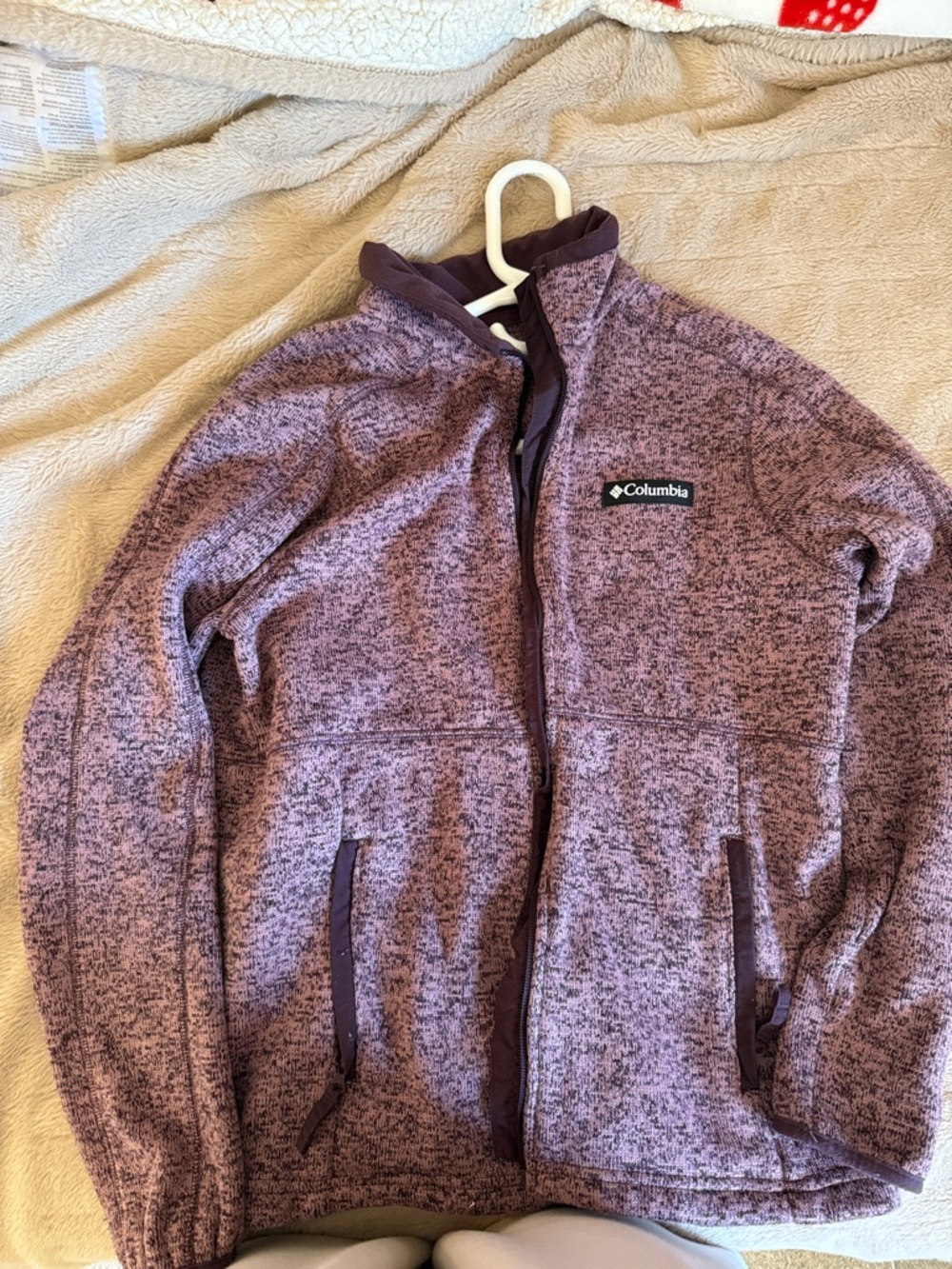 Columbia Purple Heathered Full-Zip Fleece Jacket
